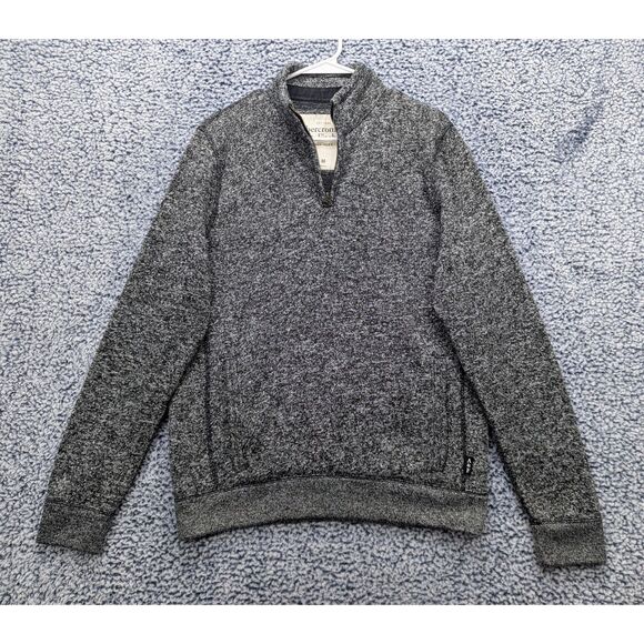 Abercrombie 1/4 Zip Pullover Mens M Fleece Lined Sweater Jacket Preppy Gray - Picture 1 of 11